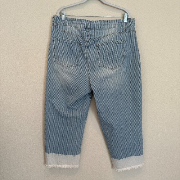 WESTBOUND the HIGH RISE fit Blue and White Stripe Pants - Picture 4 of 5